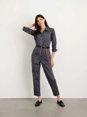 Alex Mill Gray Utility Zip-Front Jumpsuit